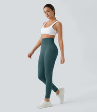 OneForm Seamless Flow High Waisted Ruched Plain Leggings - Dark Sea