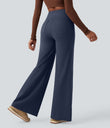 DayStretch High Waisted Tummy Control Wide Leg Baggy Yoga Pants with Pockets - Midnight Blue