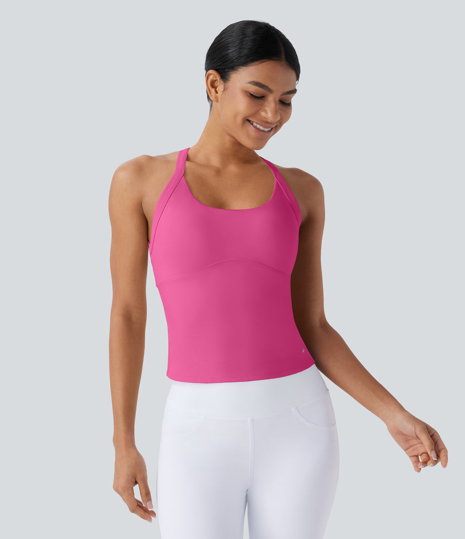 SoftlyZero™ Plush Cut Out Yoga Tank Top A-D Cups - Fuchsia Purple