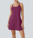SoftlyZero™ Plush 2-in-1 Pocket Mini Active Dress DD-F Cups - Ume Purple