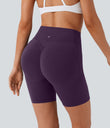 Halara UltraSculpt™ High Waisted Scrunch Butt Lifting Tummy Control Side Pocket Shaping Workout Biker Shorts 7'' - Blackberry Cordial