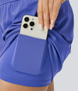 SoftlyZero™ Airy Super High Waisted 2-in-1  Cool Touch Yoga Shorts 5'' with Pockets-Longer Length - Aster Blue