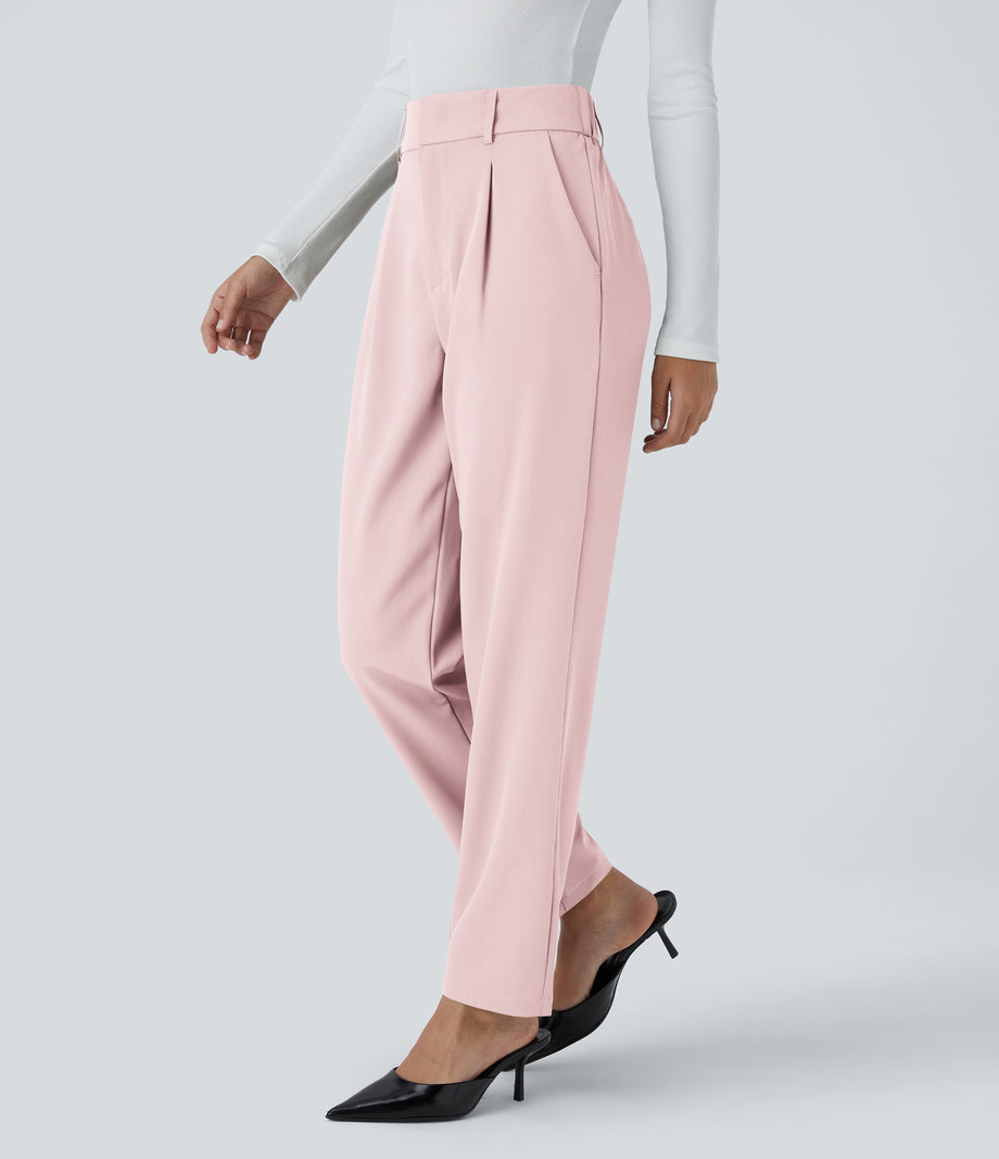Halara Flex™ High Waisted Pocket Solid Work Tapered Pants - Primrose Pink