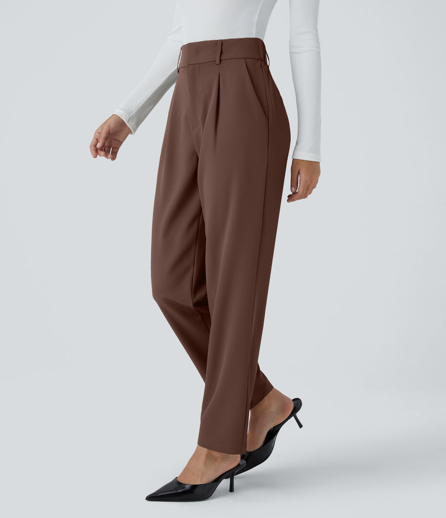 Halara Flex™ High Waisted Pocket Solid Work Tapered Pants - Rocky Road