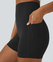 Halara UltraSculpt™ High Waisted Tummy Control Side Pocket Shaping Training Biker Shorts 5'' - Black