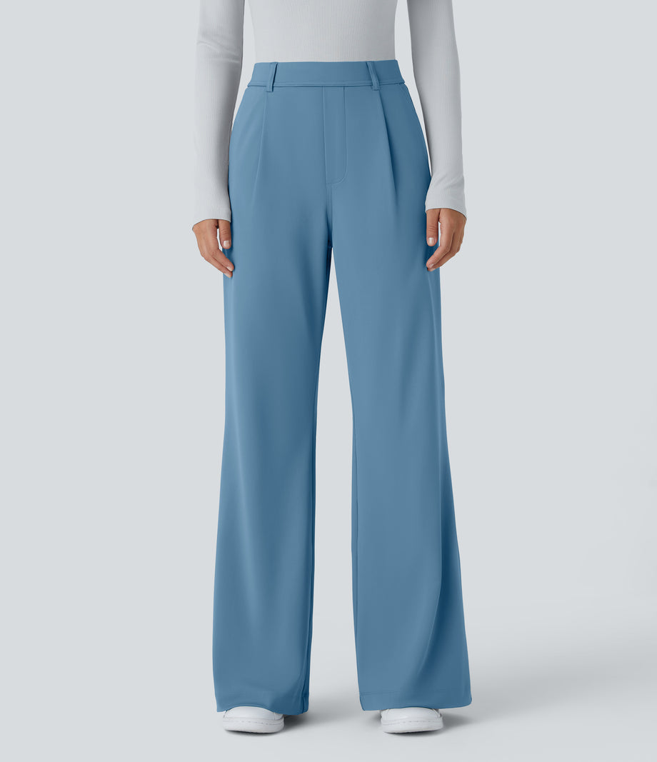 Halara Flex™ DayStretch High Waisted Pocket Work Flare Pants - Light Azure
