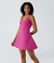 Flare Mini Dance Active Dress-Longer Length - Fuchsia Fedora