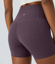 Halara UltraSculpt™ High Waisted Tummy Control Side Pocket Shaping Training Biker Shorts 5'' - Night's Purple
