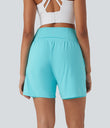 SoftlyZero™ Airy Super High Waisted 2-in-1 Cool Touch Yoga Shorts 7" with Pockets - Loka Blue