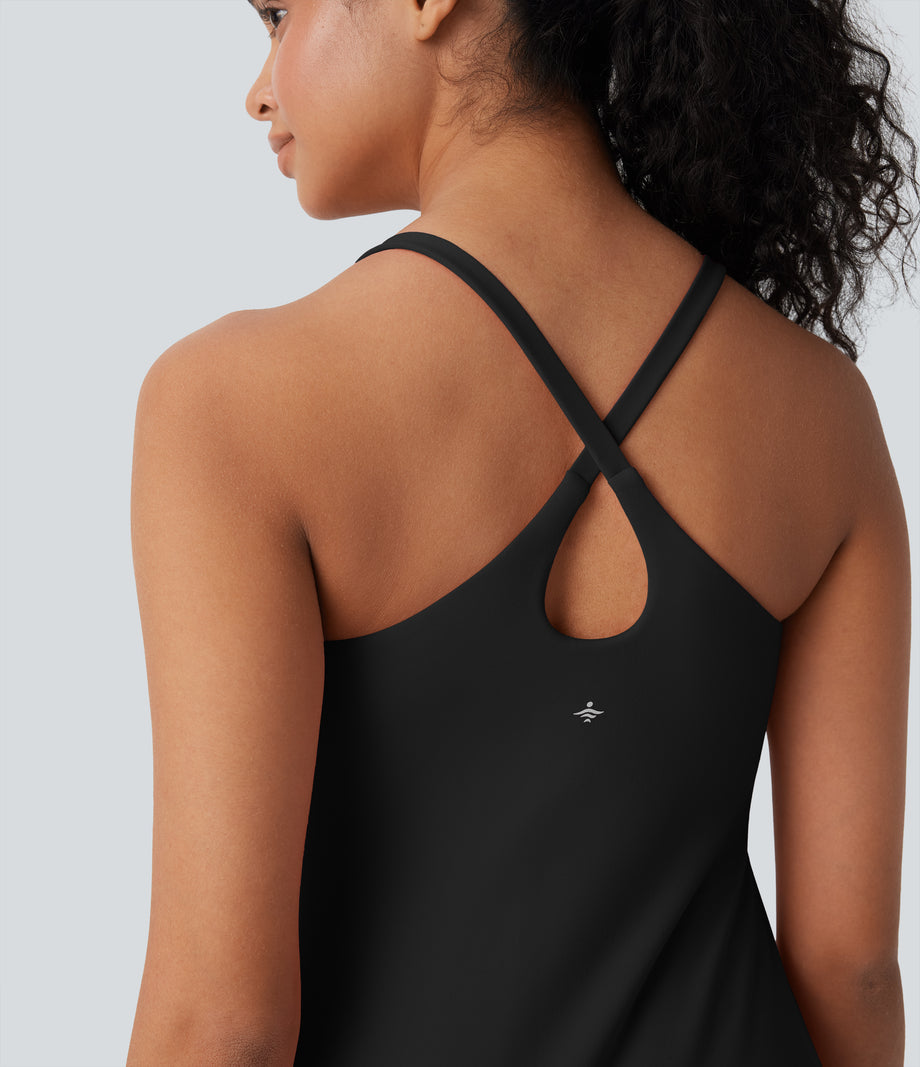 SoftlyZero™ Plush Active Dress-Longer Length-Easy Peezy Edition DD-F Cups - Black