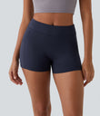 SoftlyZero™ Airy High Waisted Pocket Plain Cool Touch Yoga Shorts 3.5"-UPF50+ - Peacoat