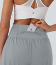 SoftlyZero™ Airy Super High Waisted 2-in-1 Cool Touch Yoga Shorts 7" with Pockets - Quarry