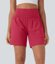 SoftlyZero™ Airy Super High Waisted 2-in-1 Cool Touch Yoga Shorts 7" with Pockets - Winterberry