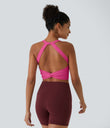 SoftlyZero™ Plush Cut Out Cropped Yoga Tank Top - Fuchsia Purple