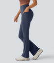 Halara UltraSculpt™ High Waisted Tummy Control Pocket Shaping Yoga Bootcut Leggings - Mood Indigo