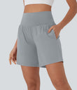 SoftlyZero™ Airy Super High Waisted 2-in-1 Cool Touch Yoga Shorts 7" with Pockets - Quarry