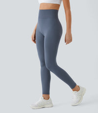 OneForm Seamless Flow High Waisted Ruched Plain Leggings - Vintage Indigo