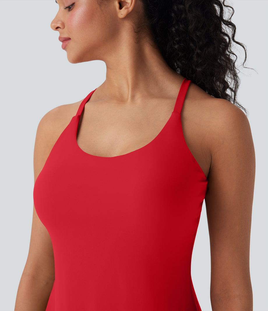 SoftlyZero™ Plush Active Dress-Longer Length-Easy Peezy Edition DD-F Cups - Tomato