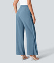 Halara Flex™ High Waisted Tie Side Wide Leg Work Pants - Whale Blue