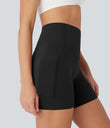 Halara UltraSculpt™ High Waisted Butt Lifting Tummy Control Pocket Shaping Training Biker Shorts 5'' - Black