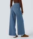 Halara Flex™ High Waisted Pockets Wide Leg Loose Work Jeans - Mayan Blue Denim
