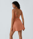 SoftlyZero™ Plush Double Straps 2-Piece Pocket Slip Dance Active Dress A-D Cups - Sun Baked