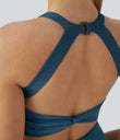SoftlyZero™ Airy Backless Twisted Cool Touch Dance Active Dress-Easy Peezy Edition - Majolica Blue