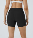 High Waisted Pocket Running Biker Shorts - Black