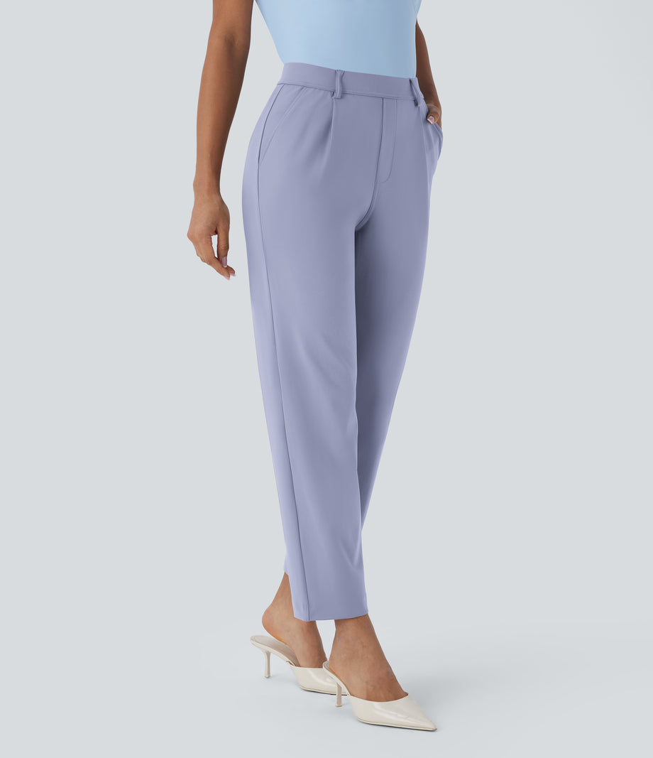 Halara Flex™ DayStretch High Waisted Pocket Ankle Length Tapered Work Pants - Icelandic Blue