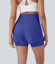 SoftlyZero™ Airy Super High Waisted 2-in-1 Cool Touch Yoga Shorts 5'' with Pockets - Aster Blue