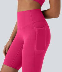 Halara UltraSculpt™ High Waisted Tummy Control Pocket Shaping Training Biker Shorts 9'' - Bright Rose