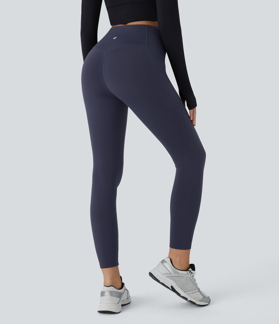 SoftlyZero™ Plush Thermal High Waisted Tummy Control Pocket Workout Leggings - Overture