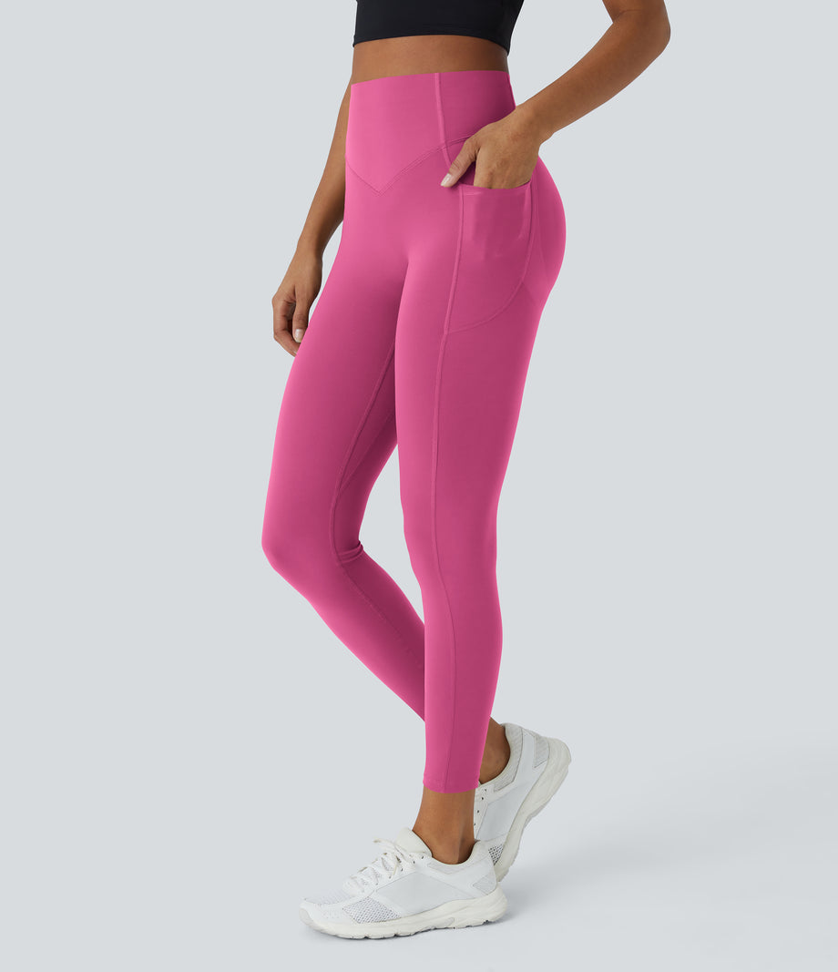 Halara UltraSculpt™ High Waisted Scrunch Butt Lifting Tummy Control Pocket Shaping Training Leggings - Pink Power