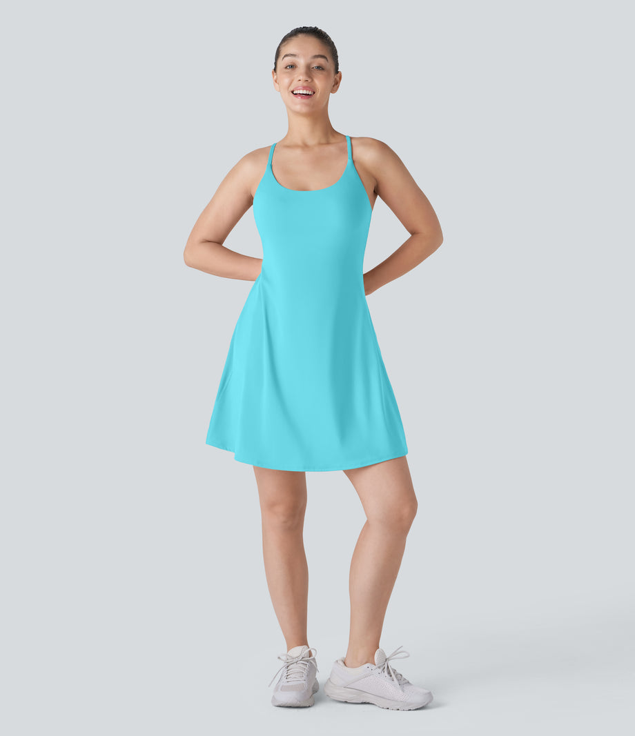 SoftlyZero™ Plush Backless Active Dress-Longer Length-Easy Peezy Edition - Baroque Blue