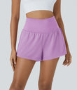 SoftlyZero™ Airy Super High Waisted 2-in-1 Cool Touch Yoga Shorts with Pockets - Orchid Bouquet