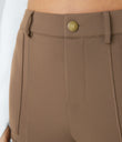 DayStretch High Waisted Zipper Pockets Solid Skinny Cargo Pants - Burro