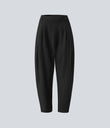 Mid Rise Pocket Barrel Leg Baggy Work Pants - Black