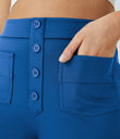 DayStretch High Waisted Pockets Straight Leg Casual Pants - Victoria Blue