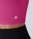 SoftlyZero™ Airy Square Neck Backless Crisscross Cropped Cool Touch Yoga Tank Top-UPF50+ - Fuchsia Fedora