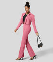 Halara Flex™ High Waisted Back Side Pocket Slight Flare Work Pants - Flamingo Plume