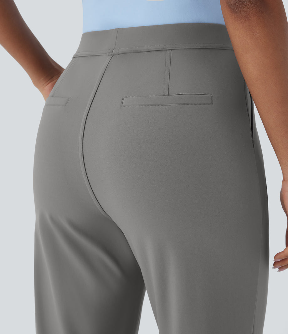 Halara Flex™ DayStretch High Waisted Pocket Ankle Length Tapered Work Pants - Silent Storm