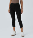 Halara Flex™ High Waisted Pocket Denim Capri Casual Leggings - Black Denim