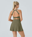 Backless Twisted Active Dress - Withered Green
