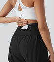 SoftlyZero™ Airy Super High Waisted 2-in-1 Cool Touch Yoga Shorts 5'' with Pockets - Black