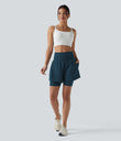 SoftlyZero™ Airy Super High Waisted 2-in-1 Cool Touch Yoga Shorts 7'' with Pockets - Majolica Blue