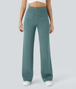 DayStretch High Waisted Pockets Straight Leg Casual Pants - Arctic