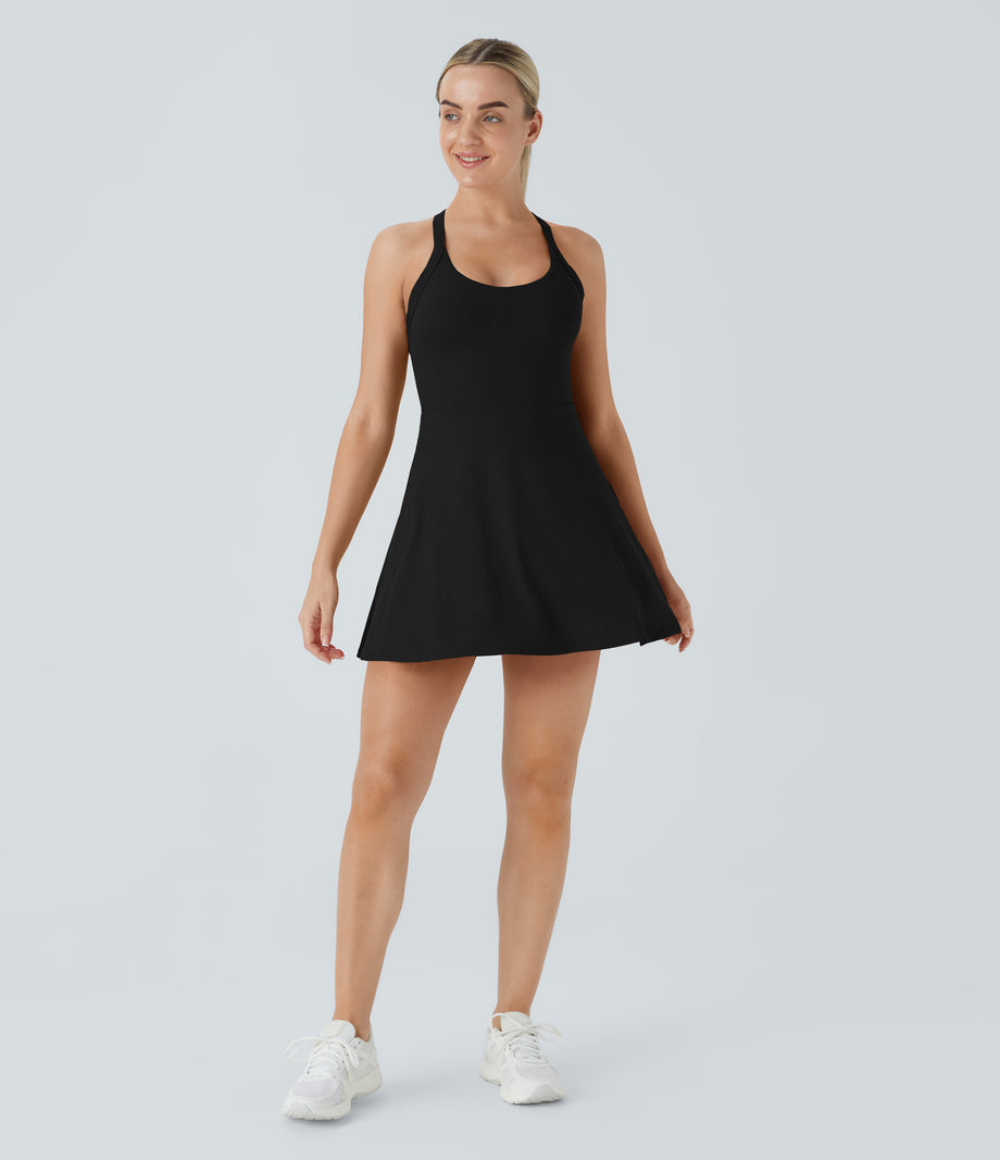 Backless Twisted Active Dress - Black