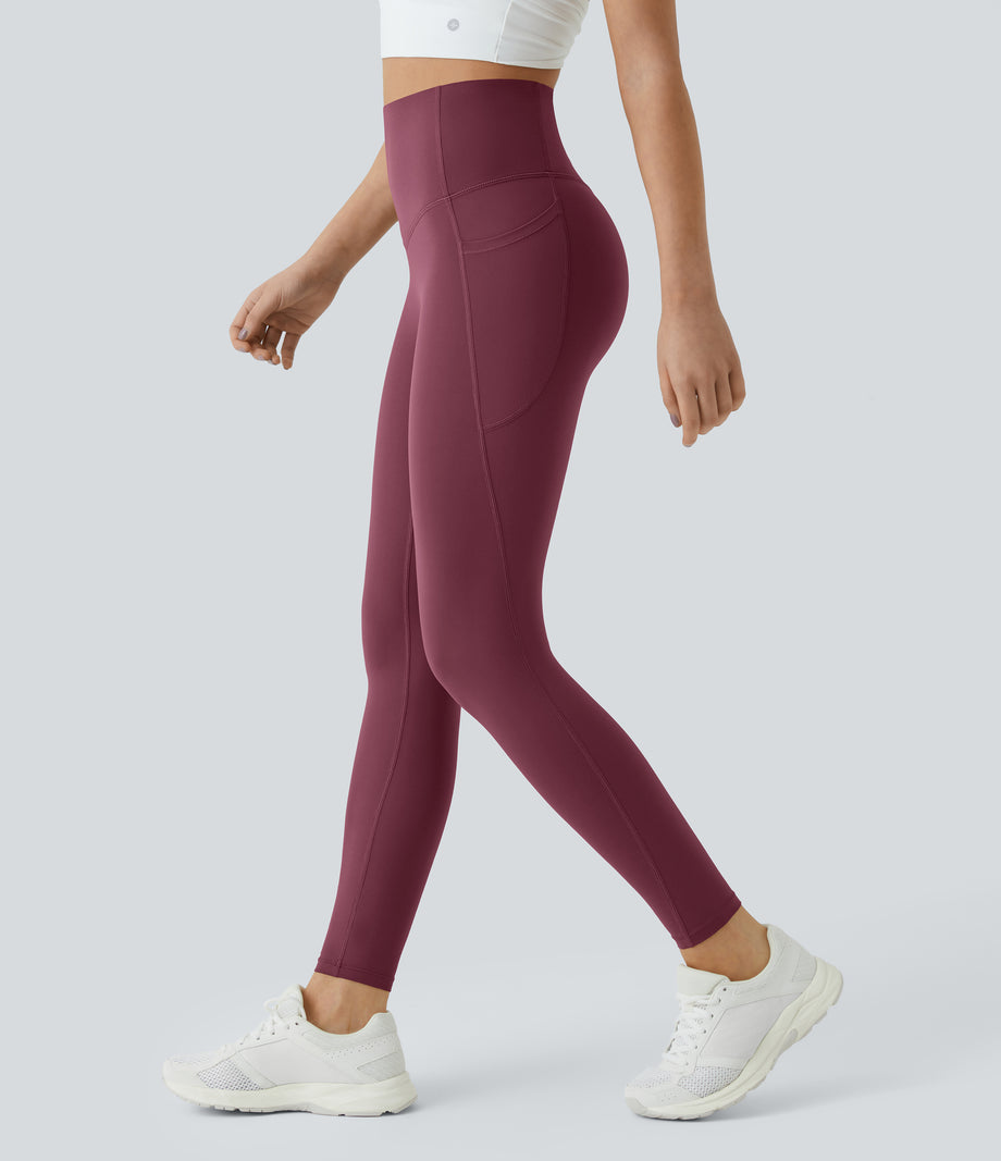 Halara UltraSculpt™ High Waisted Tummy Control Pocket Shaping Training Leggings - Evening Red