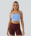 Double Straps Cropped Yoga Tank Top - Fresh Blue
