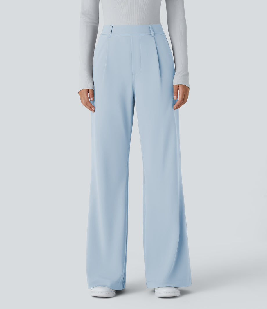 Halara Flex™ DayStretch High Waisted Pocket Work Flare Pants - Baby Blue